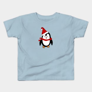 Festive Christmas Holiday Penguin with Santa Hat, made by EndlessEmporium Kids T-Shirt